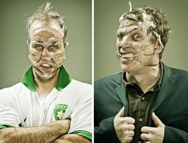 biến dạng băng dính mặt người