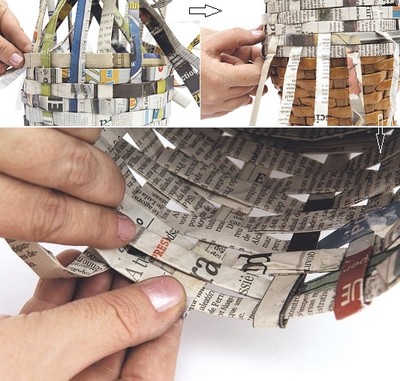 Chế lọ hoa độc đáo từ giấy báo cũ