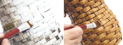 Chế lọ hoa độc đáo từ giấy báo cũ