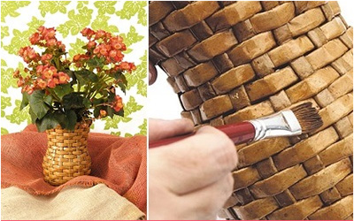 chế giỏ hoa độc đáo từ giấy báo cũ