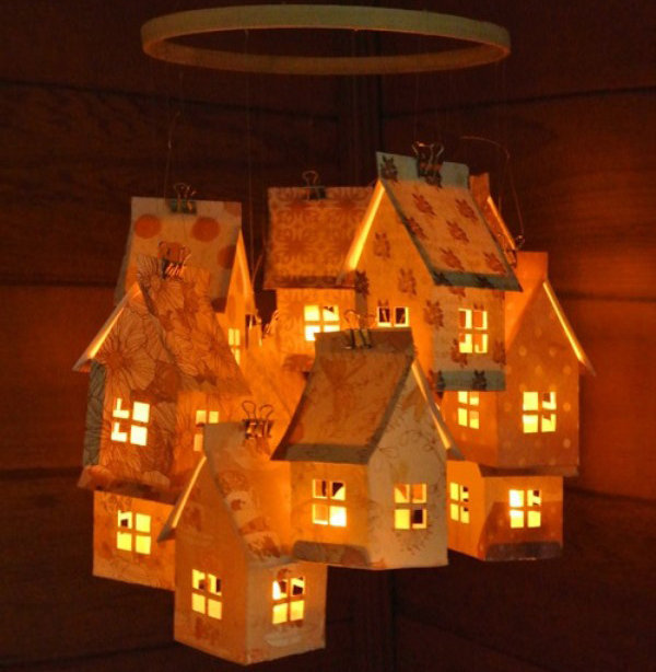 làm đèn lồng hình ngôi nhà đón trung thu