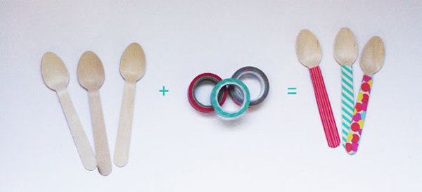 thìa băng dính màu