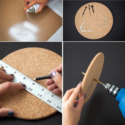 tự chế đồng hồ treo tường đầy màu sắc