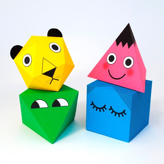 tự chế mô hình 3d ngộ nghĩnh từ bìa cứng