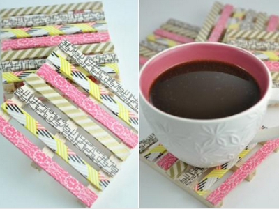 Tự làm lót cốc chỉ với băng dính và giấy (Phần 1)