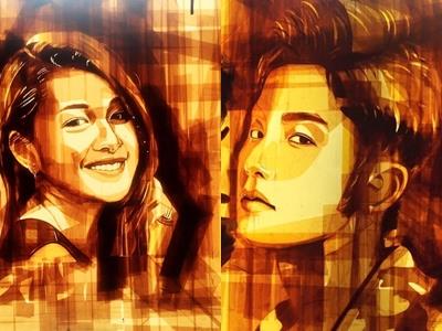 Vẽ chân dung bằng băng dính